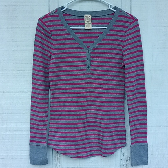 Faded Glory Tops - Faded Glory Wuffle Knit Long Sleeve Shirt